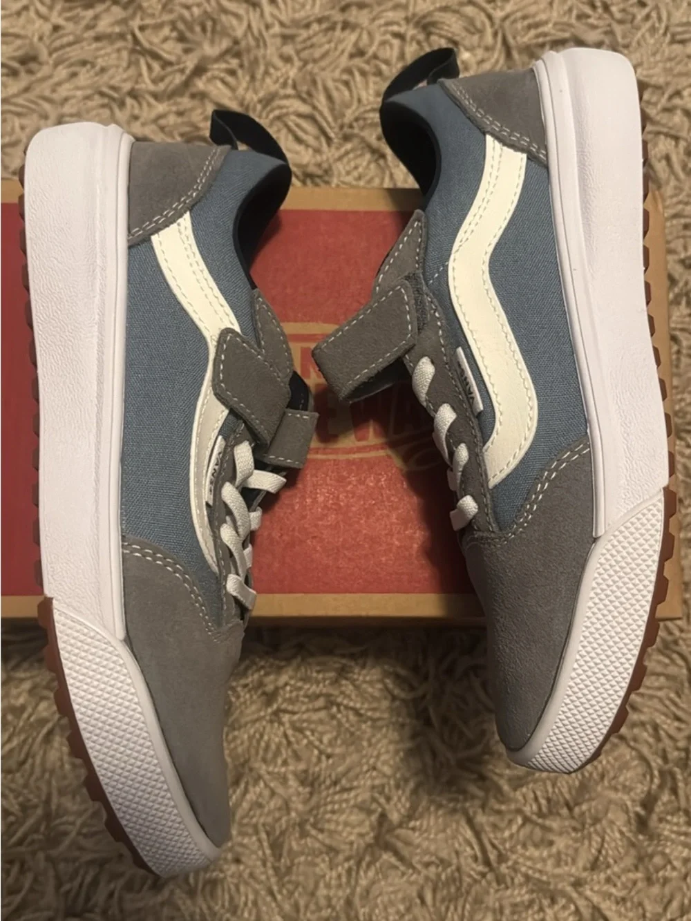 Vans Kids Gray and Blue Suede ultra range